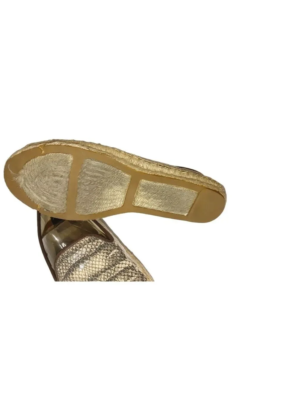 Tory Burch Ines Platform Espadrille Snakeskin Leather Size 10M